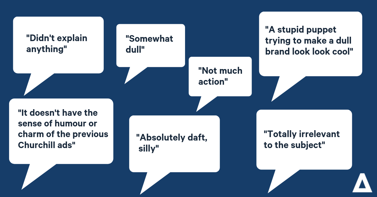 What did you least like about Churchill’s advert?