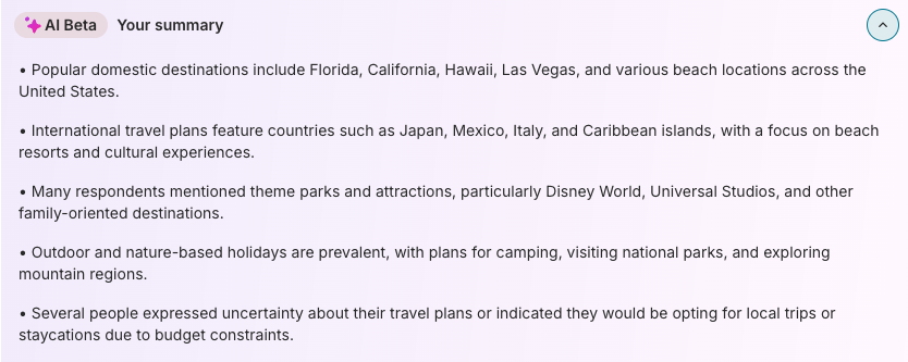 Destinations for US vacations in 2025
