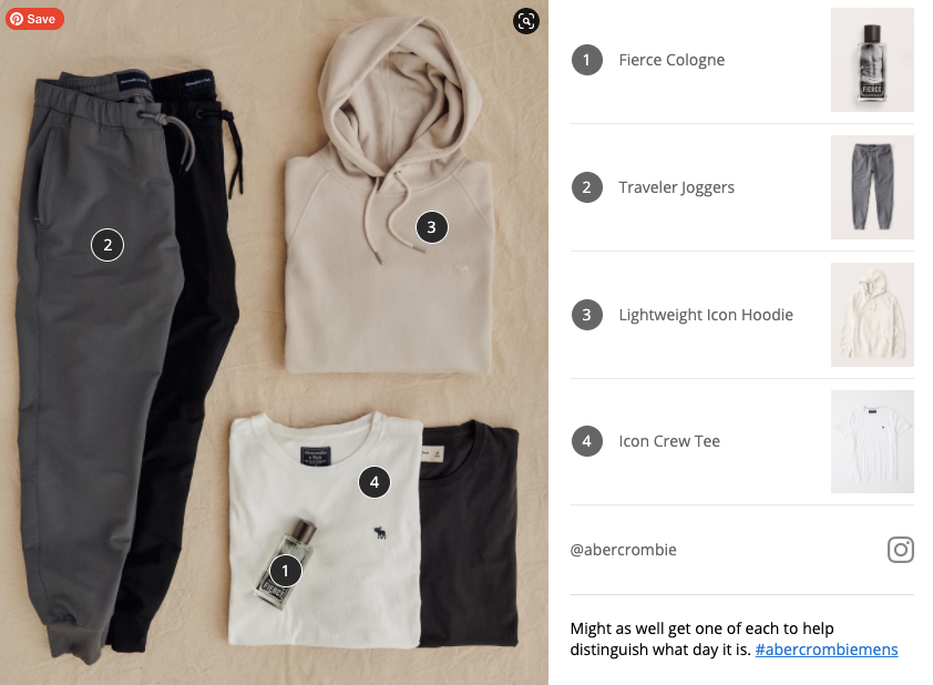 Abercrombie & Fitch marketing Instagram shop