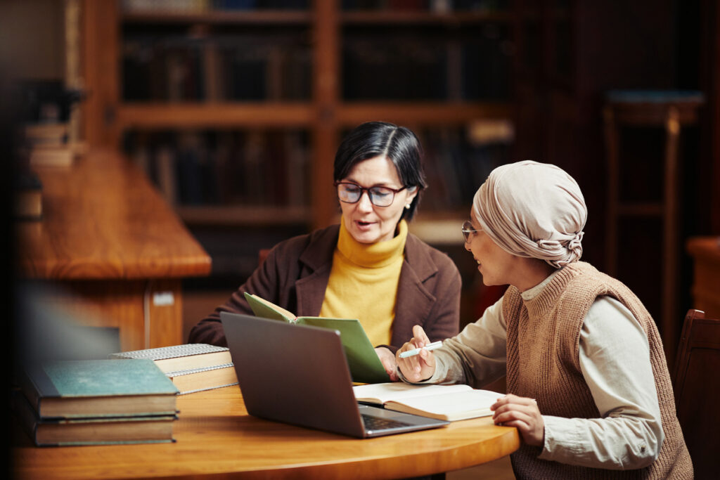 Friends using market research tools