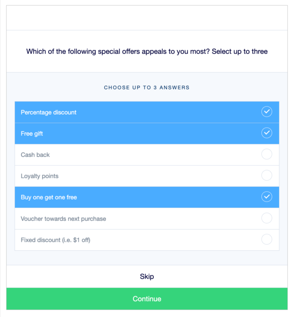screenshot of a multi-select question on the Attest platform